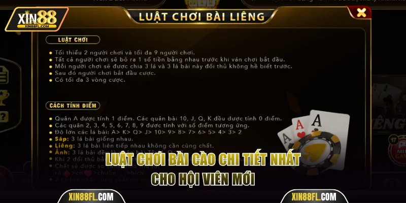 Thuật ngữ và thể lệ chơi ba cây chuẩn chỉnh cho hội viên